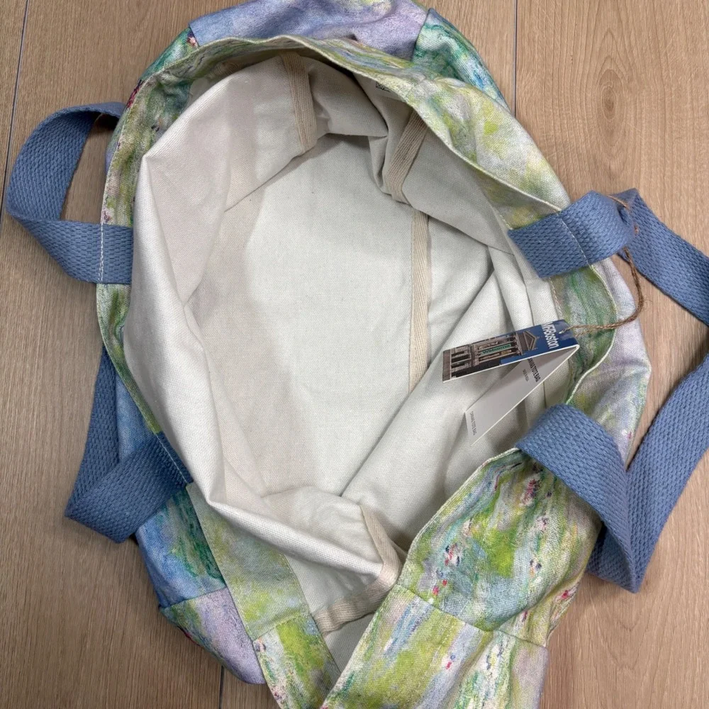 MFA Boston Claude Monet Water Lilies Canvas Tote Bag Art Museum NWT 22x16 Cotton